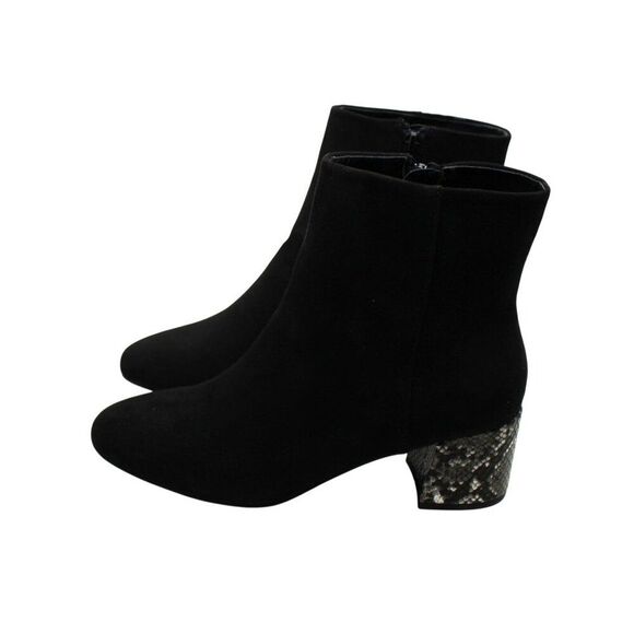 Sugar Womens Olive Microsuede Snake Print Ankle Boots - Picture 7 of 9